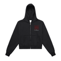 Fleeced Zip-Up Cropped Hoodie
